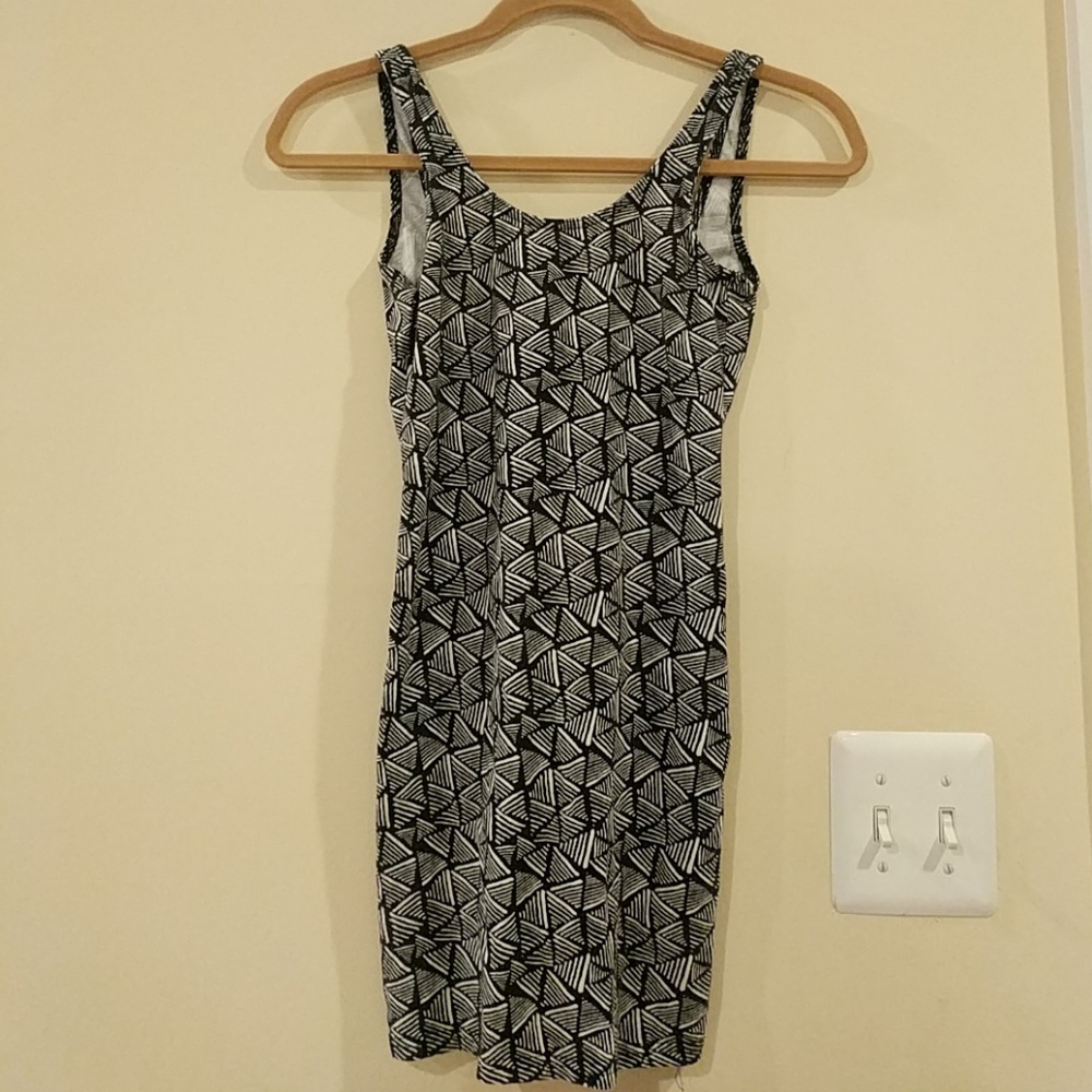 Black and white mini dress